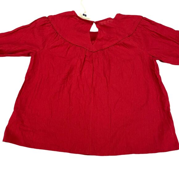 Universal Thread Women's Size XS Long Sleeve Blouse Top Red Peasant Prairie NWT - Picture 7 of 15